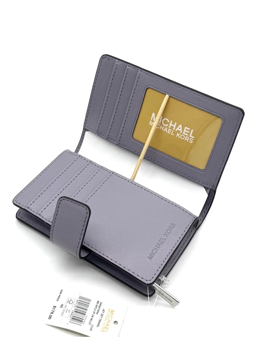 Michael Kors Medium Jet Set Travel Zip Chain Bifold Wallet - Lilac